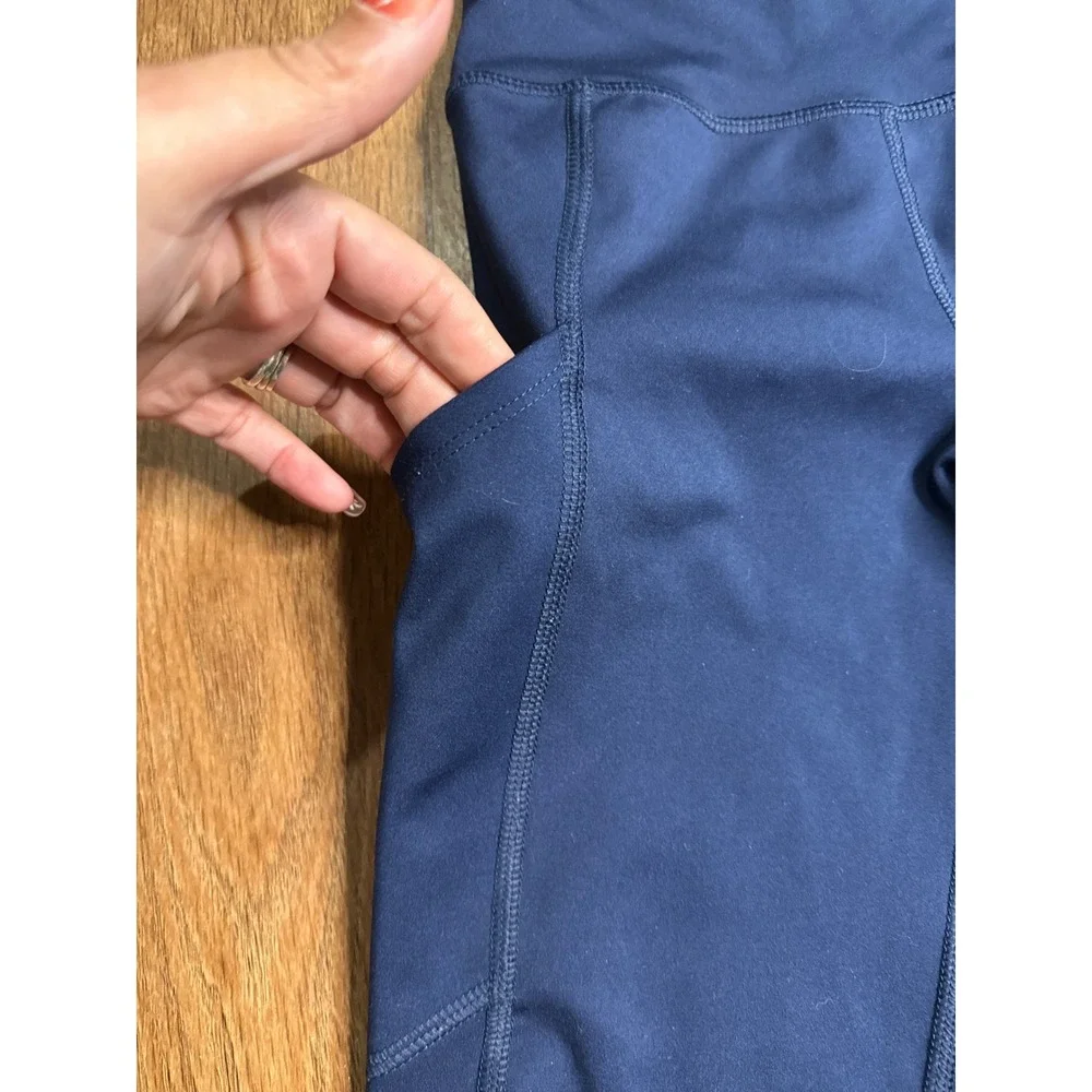 American‎ Eagle Womens High Rise Pocket Leggings Navy Blue Athletic Yoga Small S - Picture 2 of 6